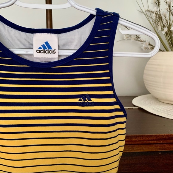 Adidas Vintage Blue and Yellow Striped Tank - Picture 3 of 13